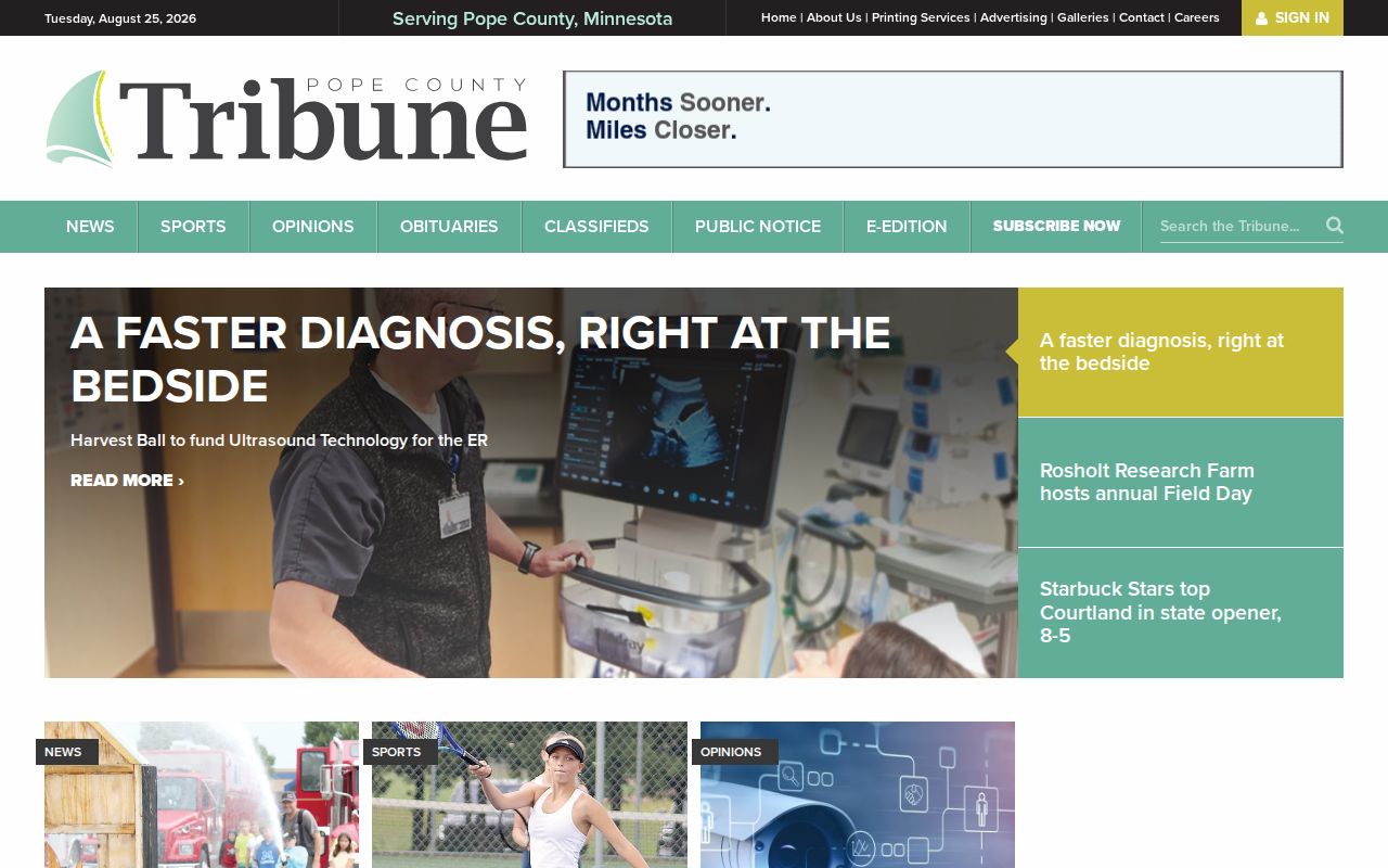 Pope County Tribune crime-news record source homepage, not a booking-photo gallery